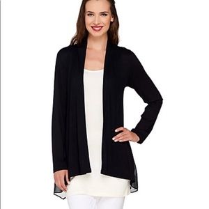 Logo black large cardigan chiffon inserts